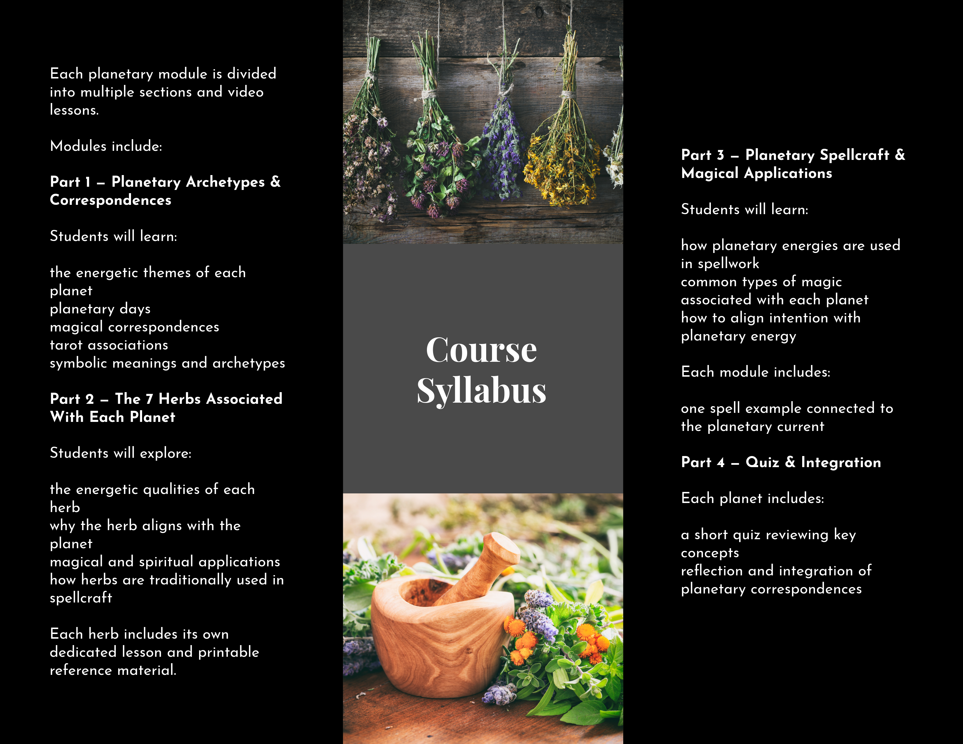 Foundations of Planetary Herbs